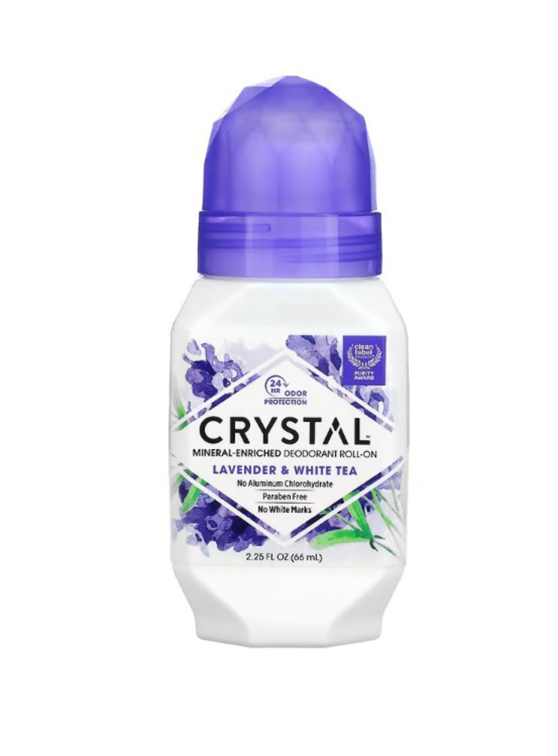 Crystal Lavender & White Tea Mineral Deodorant Roll-on image 0
